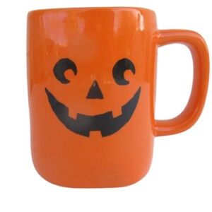Rae Dunn Orange Pumpkin Face Mug NEW